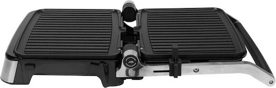 Lund Tabletop Electric Grill Grooved Plate 2000W with Adjustable Thermostat 29x23cm
