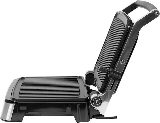 Lund Tabletop Electric Grill Grooved Plate 2000W with Adjustable Thermostat 29x23cm