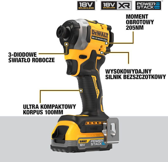 DEWALT DCK2051H2T-QW Set Drill Driver & Impact Screwdriver Brushless 18V with 2 Batteries 5Ah and Case