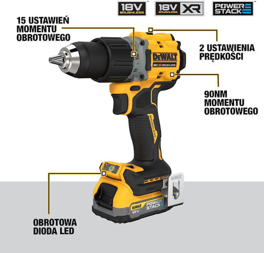 DEWALT DCK2051H2T-QW Set Drill Driver & Impact Screwdriver Brushless 18V with 2 Batteries 5Ah and Case