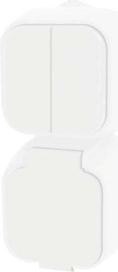 Geyer IP54 Waterproof Wall-Mounted Electrical Wall Switch Two-Way with White Frame