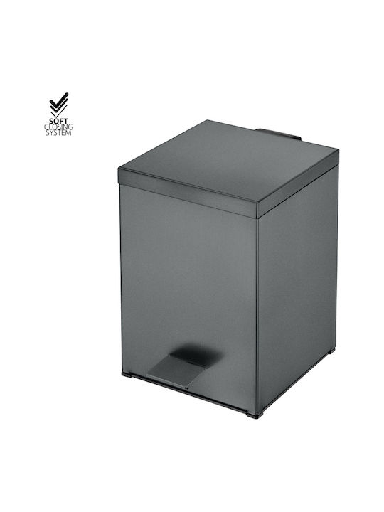 Sanco Metallischer Badezimmer Behälter Soft Close 5lt Grau