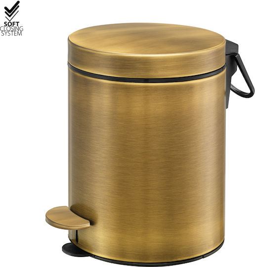 Sanco 90605-M26 Metallic Bathroom Bin Soft Close 5lt Copper