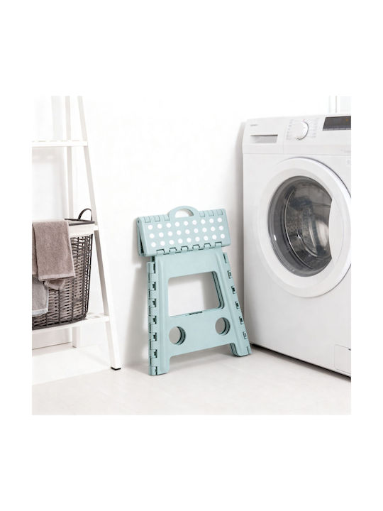 Taburet Din Plastic Pentru Exterior Alb/Verde 39x32x39cm