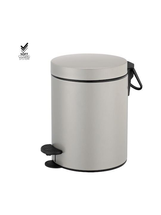Sanco Μεταλλικό Καλαθάκι Μπάνιου Soft Close 5lt Καφέ