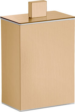 Sanco Metallic Set Bathroom Brush And Trash Can Bronze