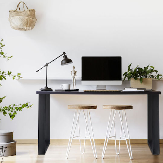 Relaxdays Picior de Mobilier Metalic 2 Bucăți Potrivit pentru Masă / Măsuță 72x60x8cm Negru