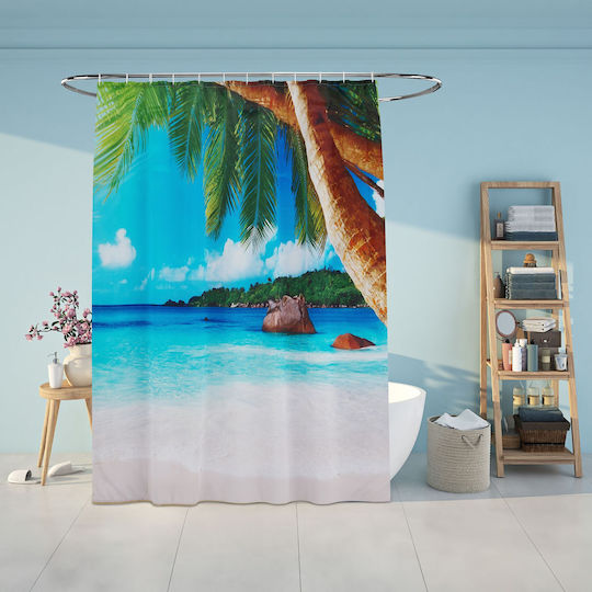 Relaxdays Κουρτίνα Μπάνιου Υφασμάτινη 200x180cm Multicolor