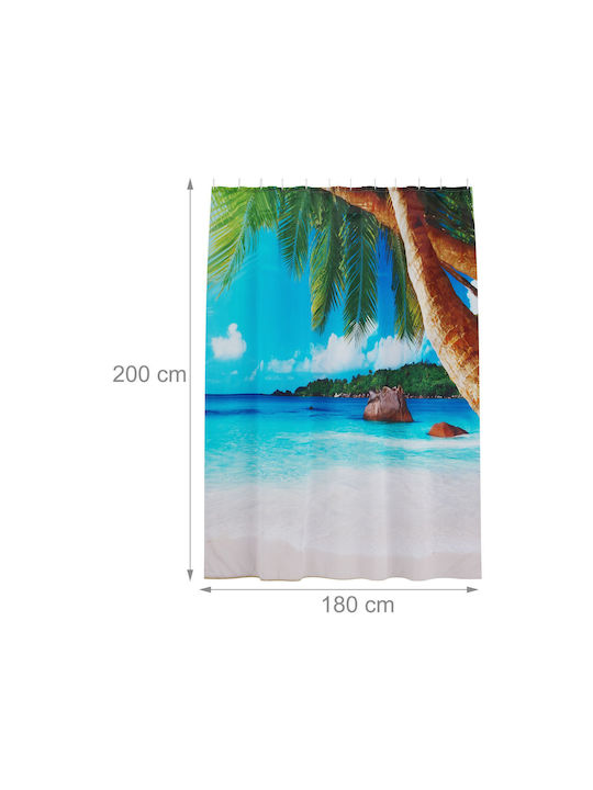 Relaxdays Cortină De Duș Textilă 200x180cm Multicolor