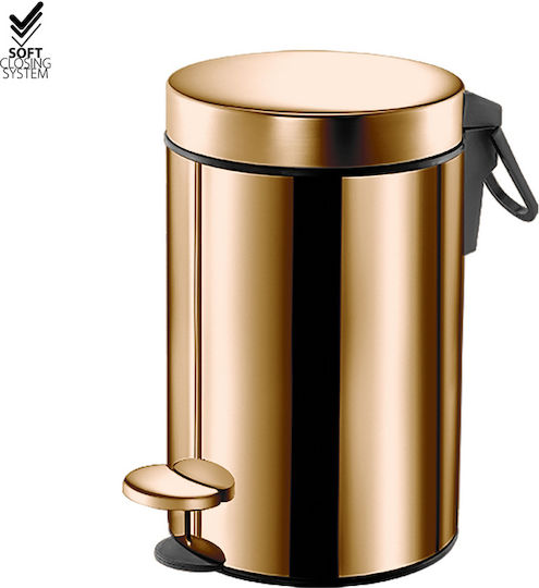 Sanco 90603-M26 Metallic Bathroom Bin Soft Close 3lt Copper