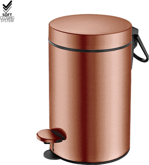 Sanco 90603-M26 Metallic Bathroom Bin Soft Close 3lt Copper