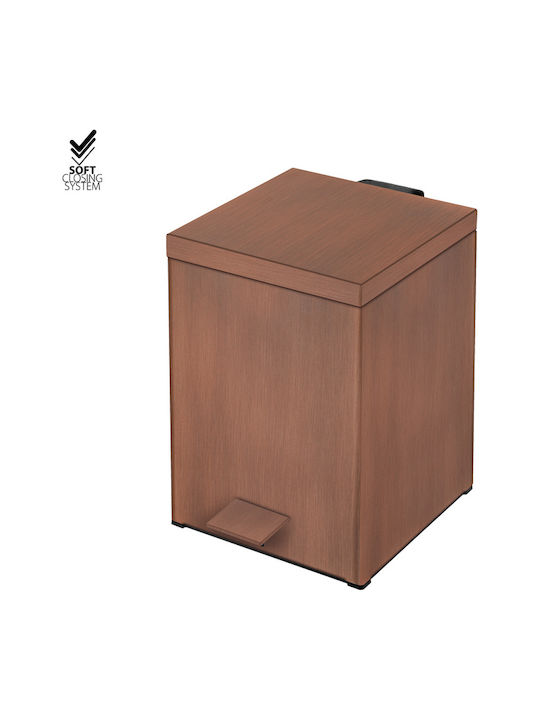 Sanco Μεταλλικό Καλαθάκι Μπάνιου Soft Close 5lt Μπρονζέ