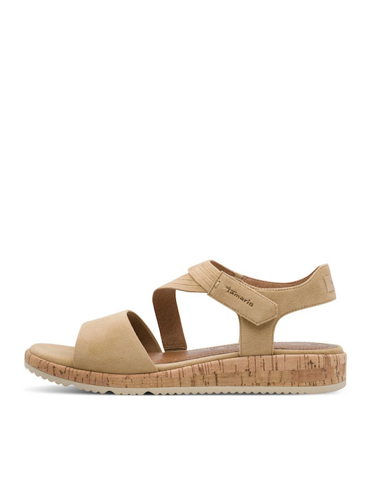 Leather Women's Sandals Beige