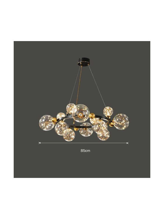 Lightplanet Lustră Transparent LED cu Alb Cald Lumină 80x80cm.