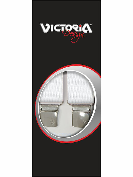Victoria Suspenders Monochrome White