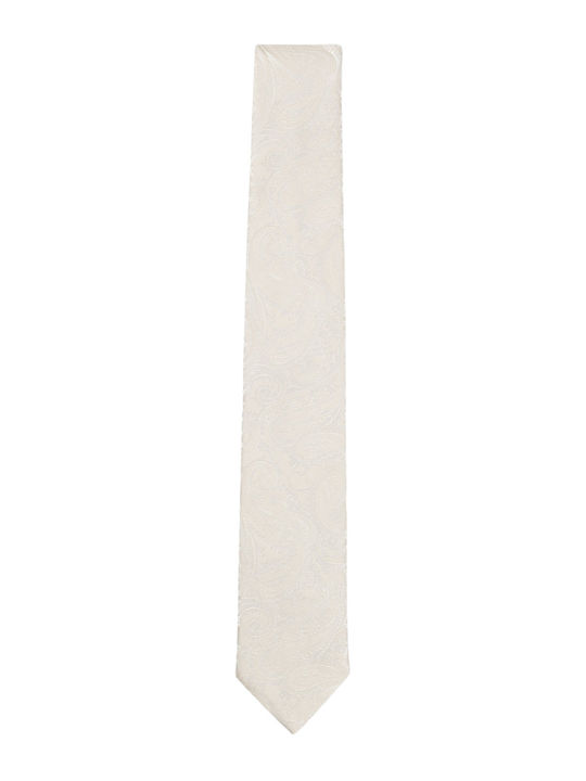 Boss Herren Krawatte Seide mit Mustern in Beige Farbe