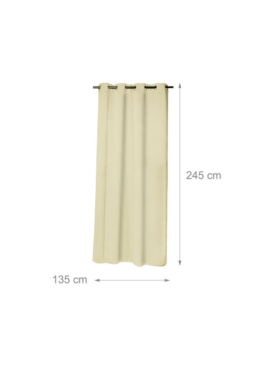 Relaxdays Perdea Cu Capse Bej 135x245 cm
