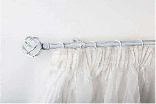 Gardinia Extendable Metallic Curtain Pole Single 110-200cm White Gardinia Extendable Metallic Curtain Pole Single 110-200cm White