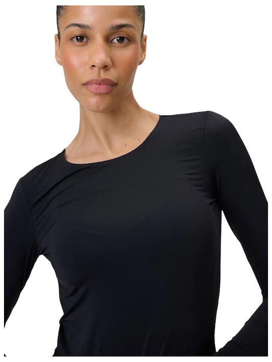 Functional Women's Long Sleeve Black Blouse