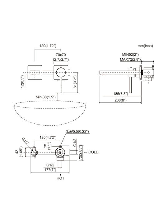 Mixing Sink Faucet Tall Black