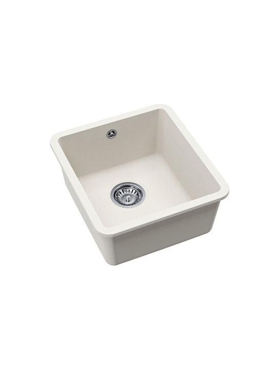 Helika Arca Undermount Kitchen Sink from Liquid Granite L42xW46cm Black