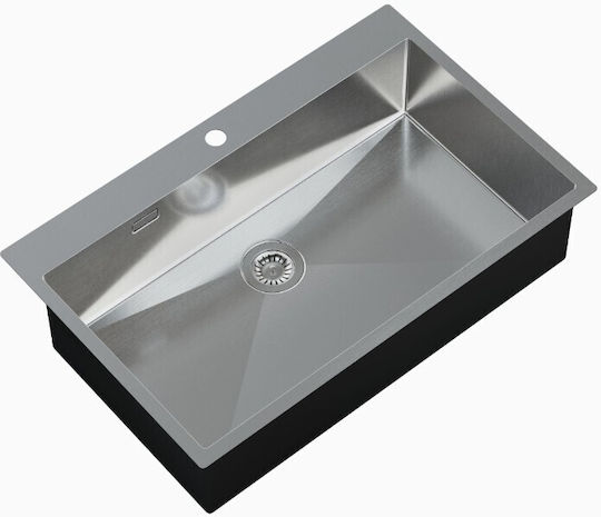 Helika Terra Drop-In Kitchen Sink Inox Satin Finish L79xW45cm Orange