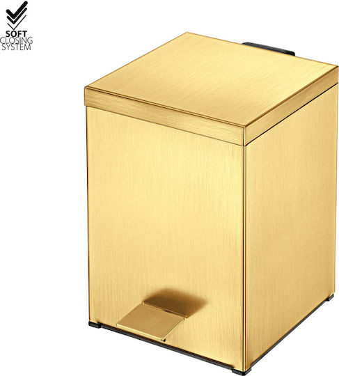 Sanco Metallic Bathroom Bin Soft Close 5lt Gold
