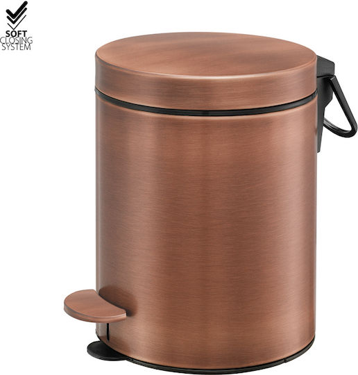 Sanco Metallic Bathroom Bin Soft Close 5lt Gold