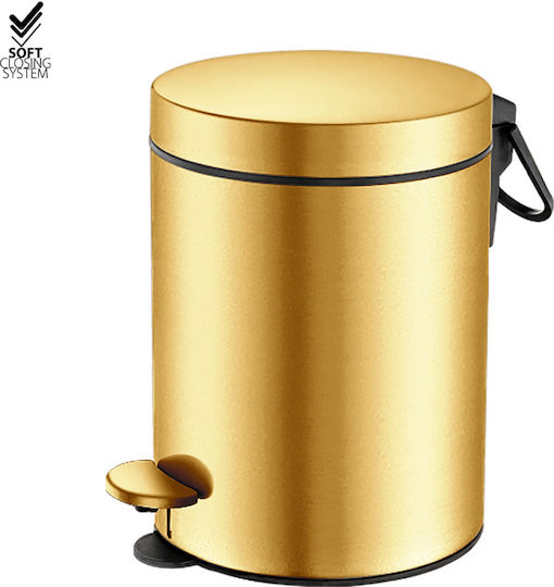 Sanco Metallic Bathroom Bin Soft Close 5lt Gold