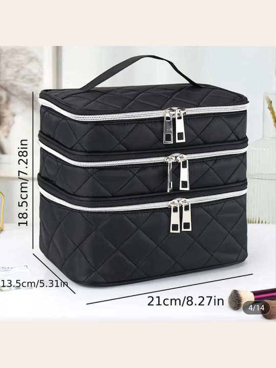 ShuShu Stand De Organizare Cosmetice Cu Niveluri Negru