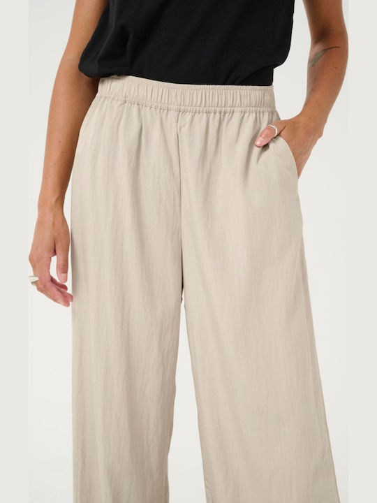 Damen Stoffhose mit Gummiband in Entspannte Passform Feather Grau