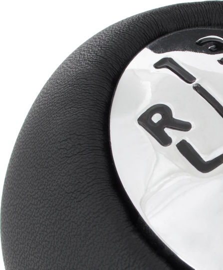 Renault Trafic Ii Iii 6-speed Gear Shift Knob Black Leather + Chrome