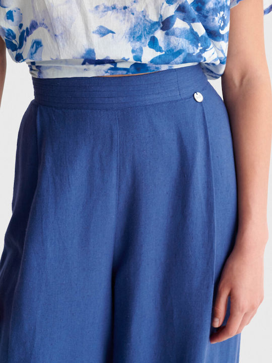 Women's Linen Pantaloons Blue