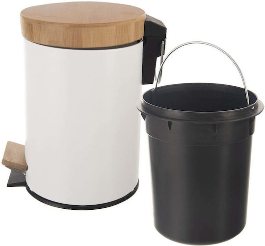 Orion Metallisches Badezimmer Mülleimer 3lt Weiß