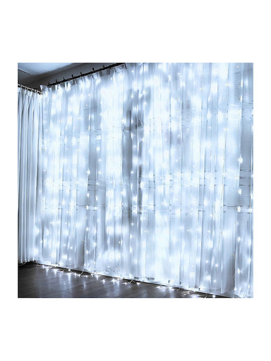 300 LED-Lichtervorhang 3m Kaltweiß USB 8 Stück 300 LED-Lichtervorhang 3m Kaltweiß USB 8 Stück
