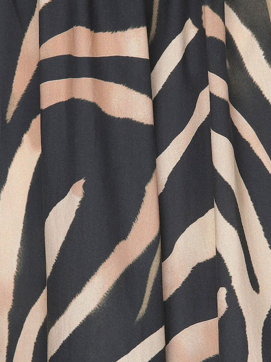 Summer Maxi Evening Dress Brown-Black