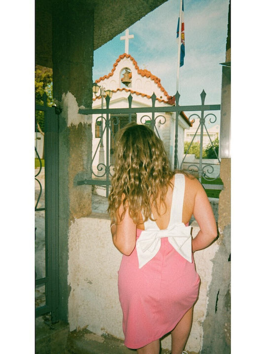 Summer Midi Dress for Wedding and Christening Pink