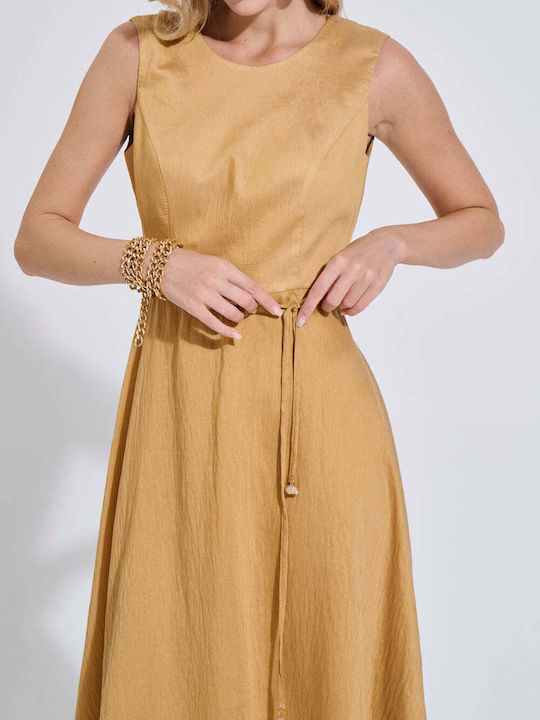 Summer Midi Dress Beige