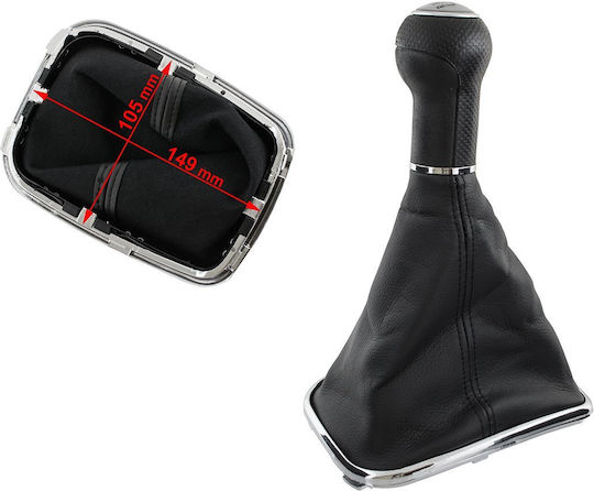 Vw Golf Iv 98-05 Gear Shift Knob Silver + Gaiter Chrome Frame 12 Mm Hole