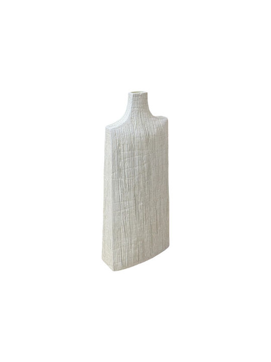 Espiel Decorative Polyresin Vase Ecru 14.5x6.5xH34cm