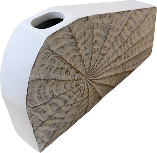 Espiel Dekorative Vase Aus Polyurethan Weiß 17x5.5xH29.5cm