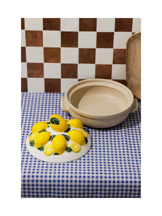 Koart Decorative Ceramic Vase Anilio Multicolour 8x3xH25cm Ceramic Vessel Lid