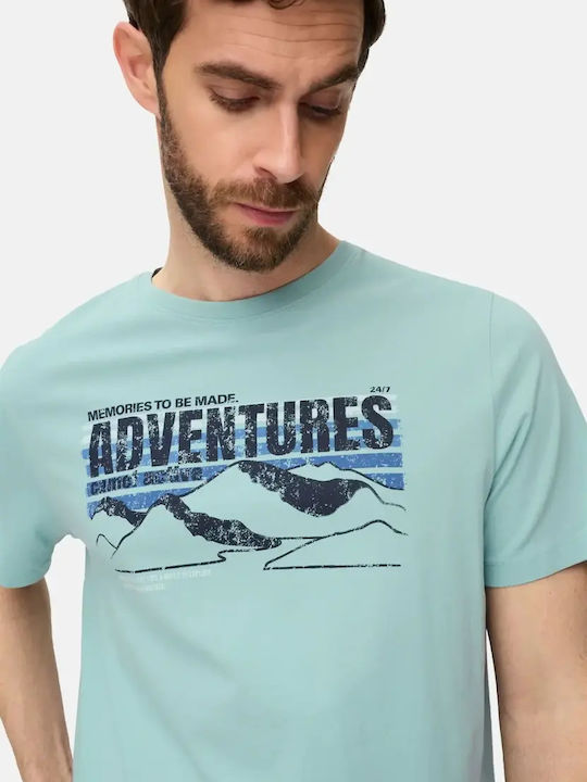 Herrenblusen Kurzarm T-Shirt Hellblau