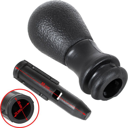 Peugeot 206 Gear Shift Knob Black + Silver Black Pattern + Adapter Shift Lever Knob Adapter 2 Pcs Set