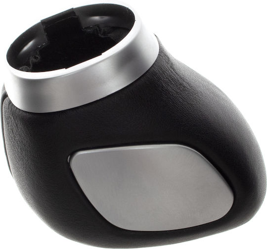 Chevrolet Aveo 2003 Black Eco-leather Gear Shift Knob + Silver 6-speed