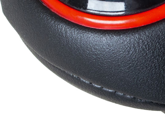 Audi Seat Skoda Vw Gear Shift Knob Black + Red Ring + Chrome 6 Speed