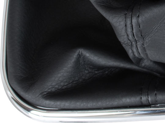 Vw Golf Iv 97-03 Schwarzer Schaltknopf + Gaiter Chromrahmen 6-Gang 23mm Loch