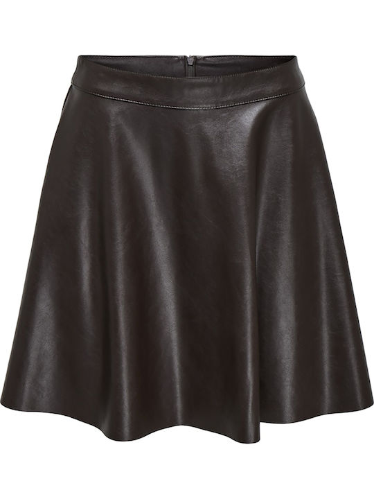Piele Mini Fustă Dark Brown