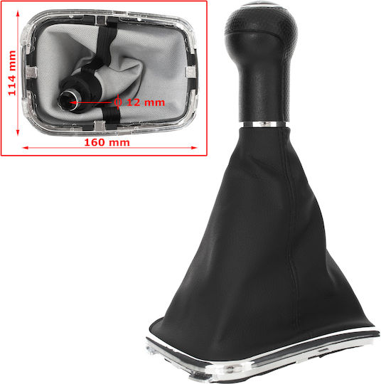 Vw Golf Iv 98-05 Черно Копче За Смяна На Предавките + Маншон + Хромирана Рамка