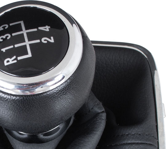 Vw Passat B6 05-10 Black Gear Shift Knob + Black Gaiter Chrome Frame 5 Speed